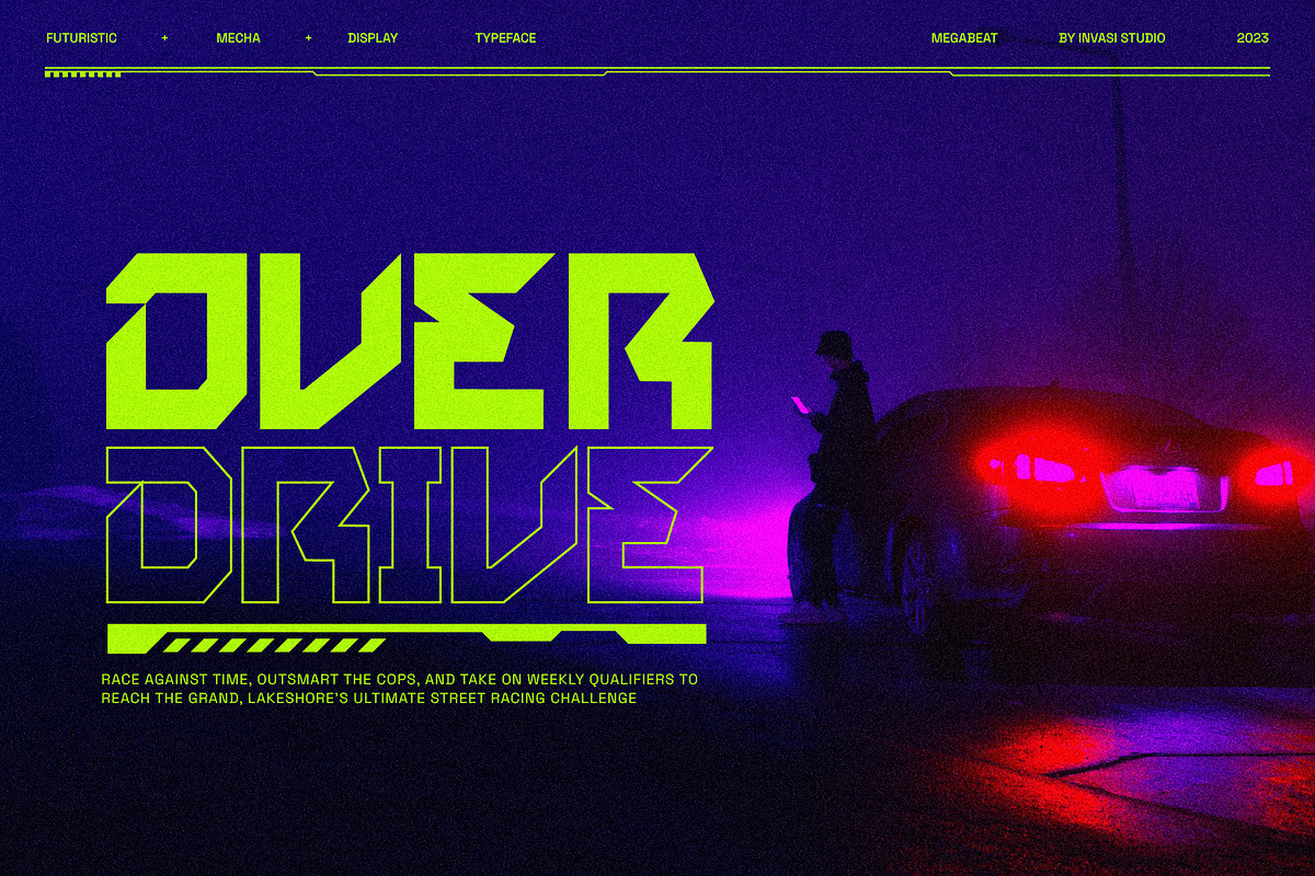 Megabeat - Retro Futurism Fonts, a Sans Serif Font by Invasi Studio (Photo 8 of 10)