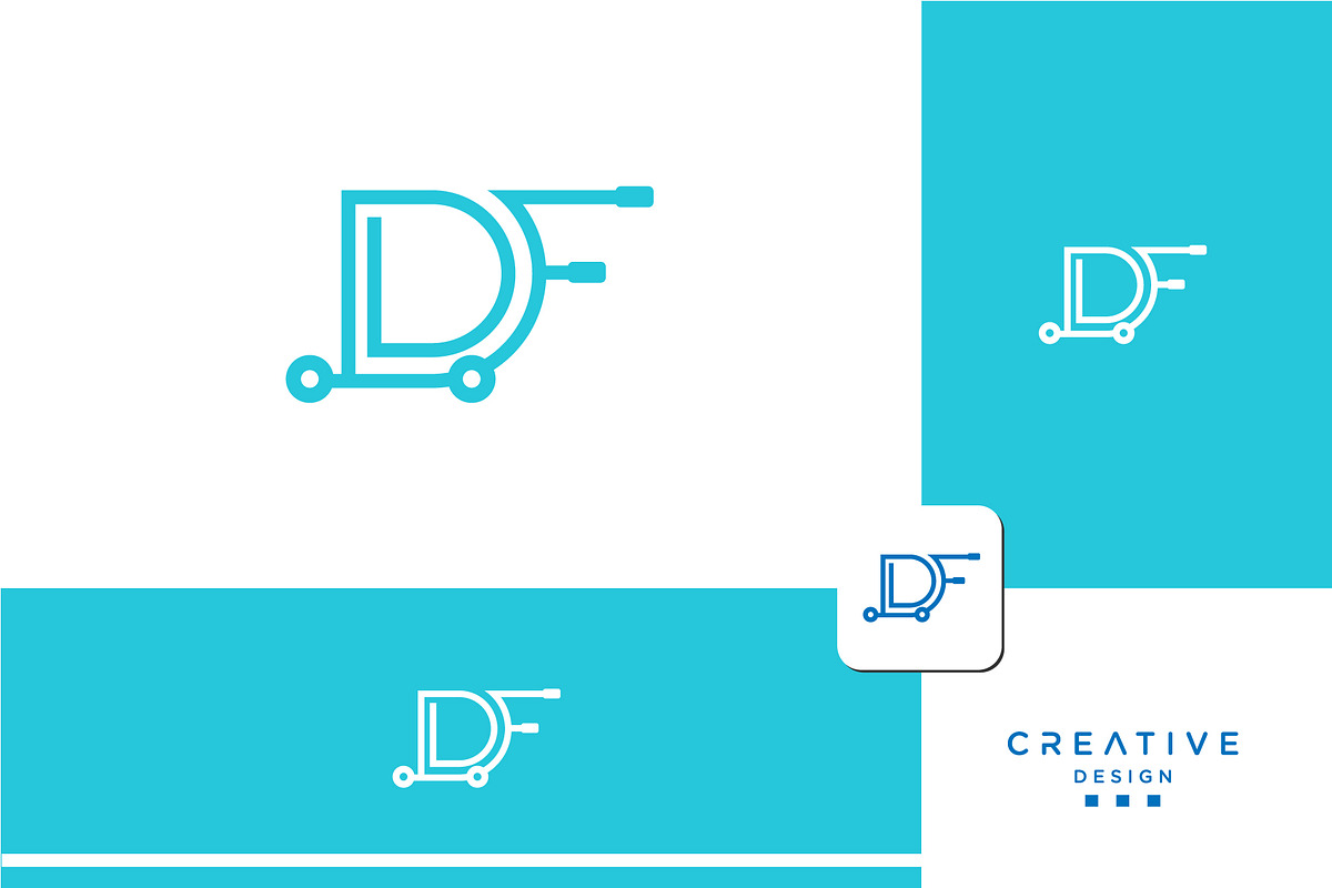 Shopping cart logo with DF, FD, a Branding & Logo Template by art_creater (Photo 2 of 2)