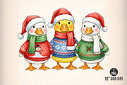 Christmas Ducks PNG, an Illustration by Dream Creation (Thumbnail 1 of 5)