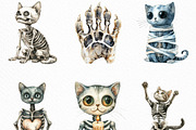 Halloween Skeleton Cat Clipart, an Illustration by Craft Nest (Thumbnail 3 of 6)