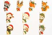 Christmas Peeking Animal Clipart PNG, an Animal Illustration by SugarCloudStudioArt (Thumbnail 5 of 5)