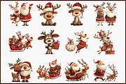 Santa Claus and Reindeer PNG, an Animal Illustration by Sublimation Artist (Thumbnail 3 of 6)