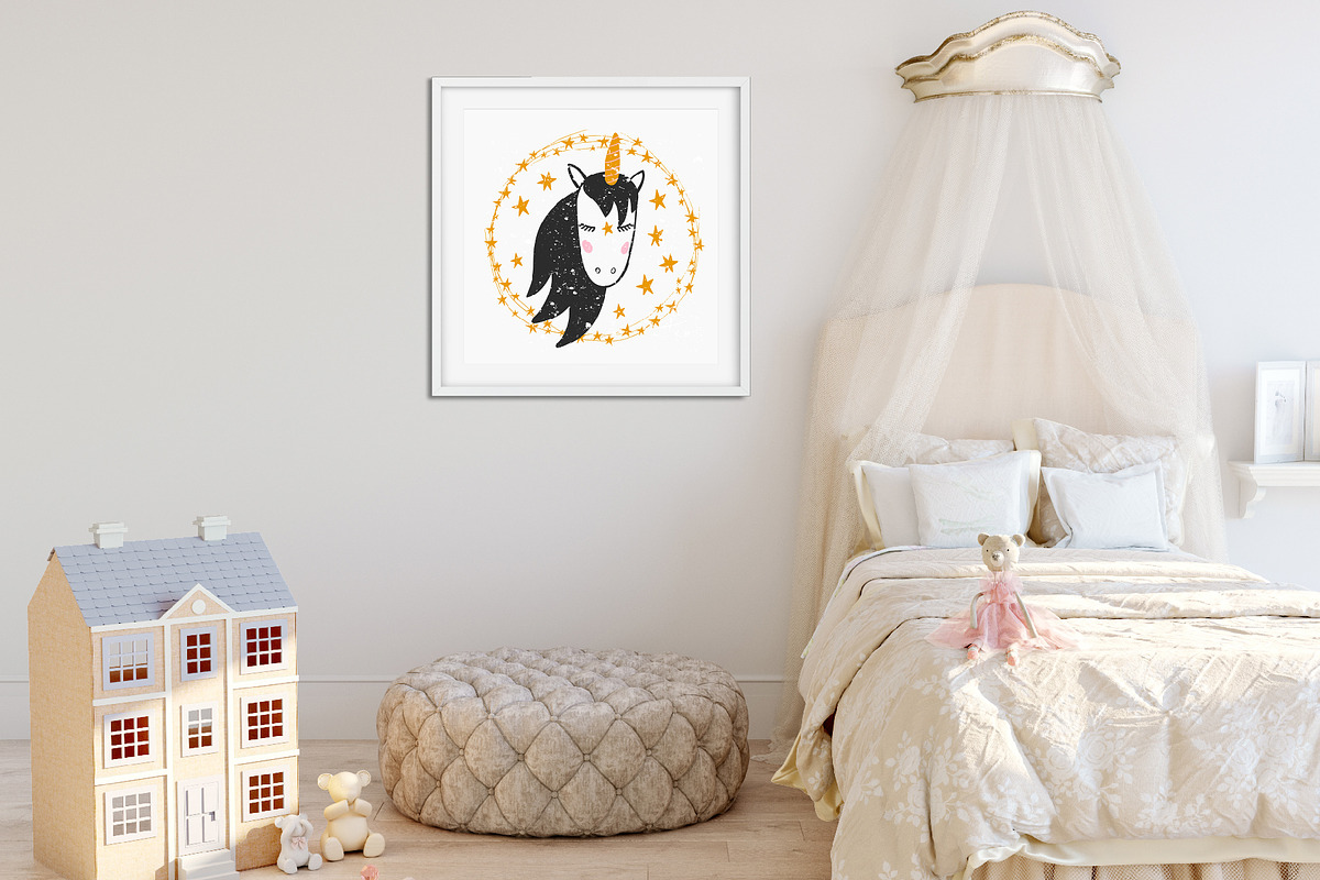 Unicorn Clip Art & Lettering Set, a Texture Illustration by 5August Art (Photo 6 of 8)