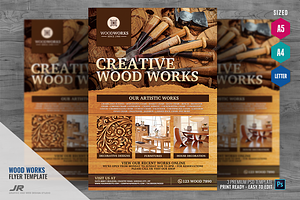 Wood Works and Wood Craft Flyer, a Flyer Template by PSDPixel