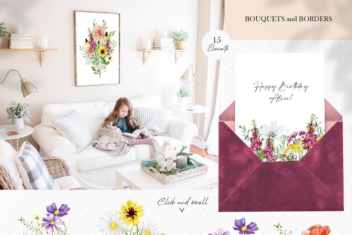 Spring wildflower floral envelope, an Illustration by AnnaTkachi (Photo 3 of 10)