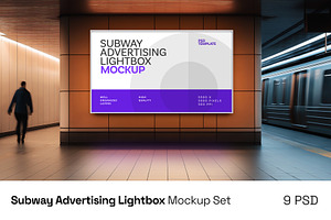 Subway Advertising Lightbox Mockup