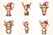 Festive Reindeer with Santa Hat Clip, an Illustration by CrexoraLab (Thumbnail 3 of 5)