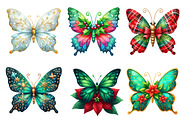 Christmas Butterfly Clipart Bundle, an Illustration by Dream Creation (Thumbnail 4 of 6)