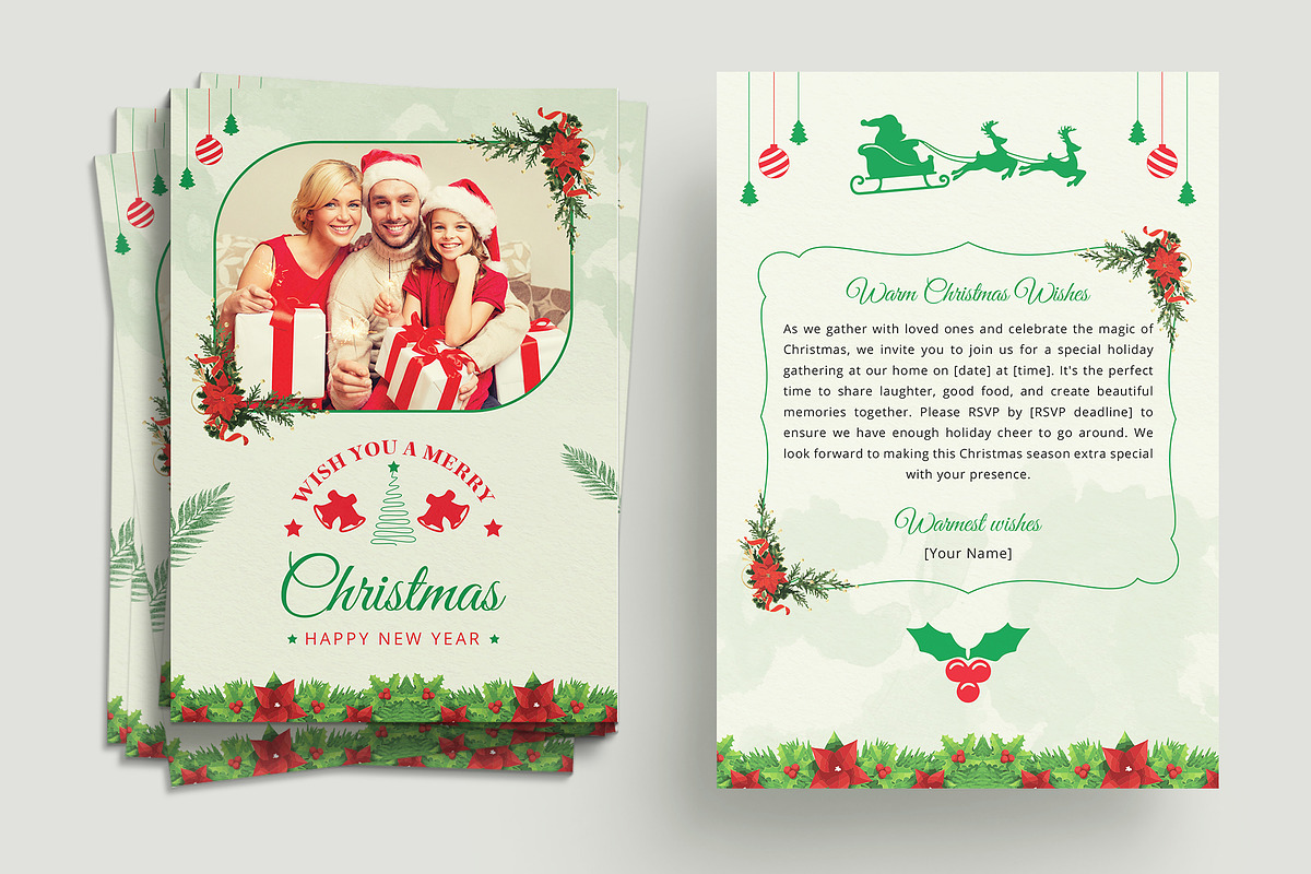 Christmas & New Year Cards Bundle, a Card Template by graphypix (Photo 5 of 6)