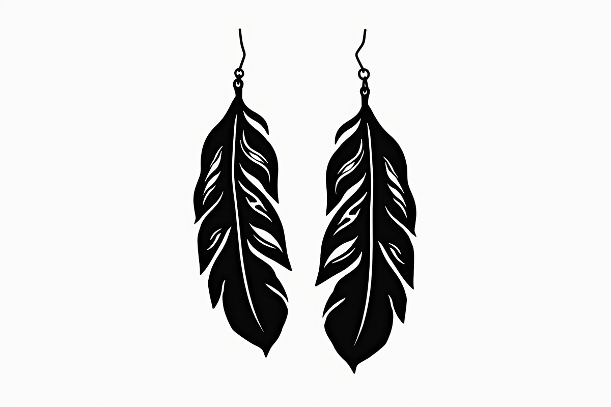 Leaf Earring Silhouette Bundle, a Graphic by balal (Photo 11 of 11)