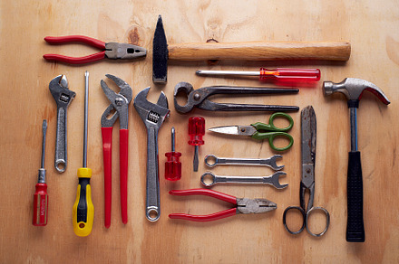 Different work and repair tools on w
