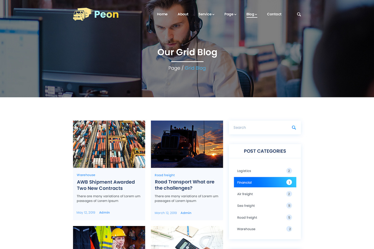 Peon - Logistic PSD Template, a Landing Page Template by Andit themes (Photo 25 of 34)