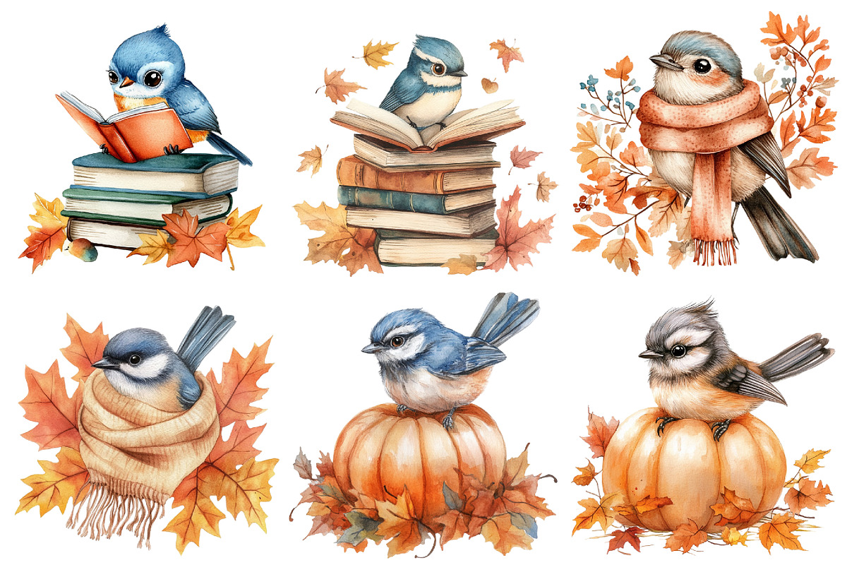 Cute Autumn Jay Sublimation Clipart, an Illustration by CitraGraphics (Photo 2 of 6)