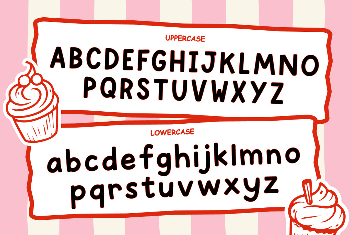 Vanilla Cupcake Food Creative Font, a Sans Serif Font by Rasio Studio (Photo 2 of 8)