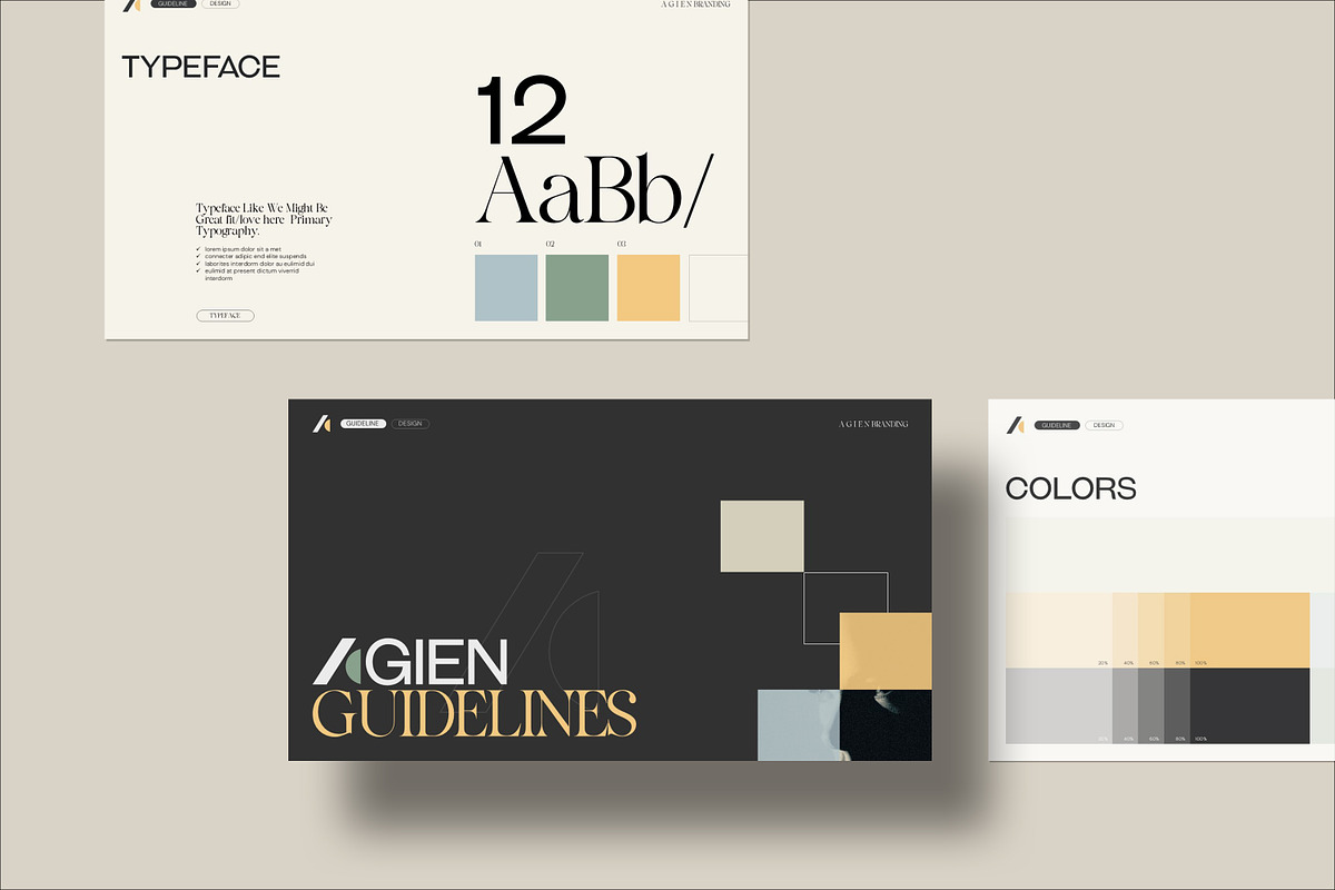 Agien Brand Guidelines Template, a Presentation Template by evgenystudio