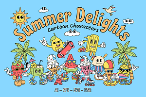 Summer Delights Cartoon Characters