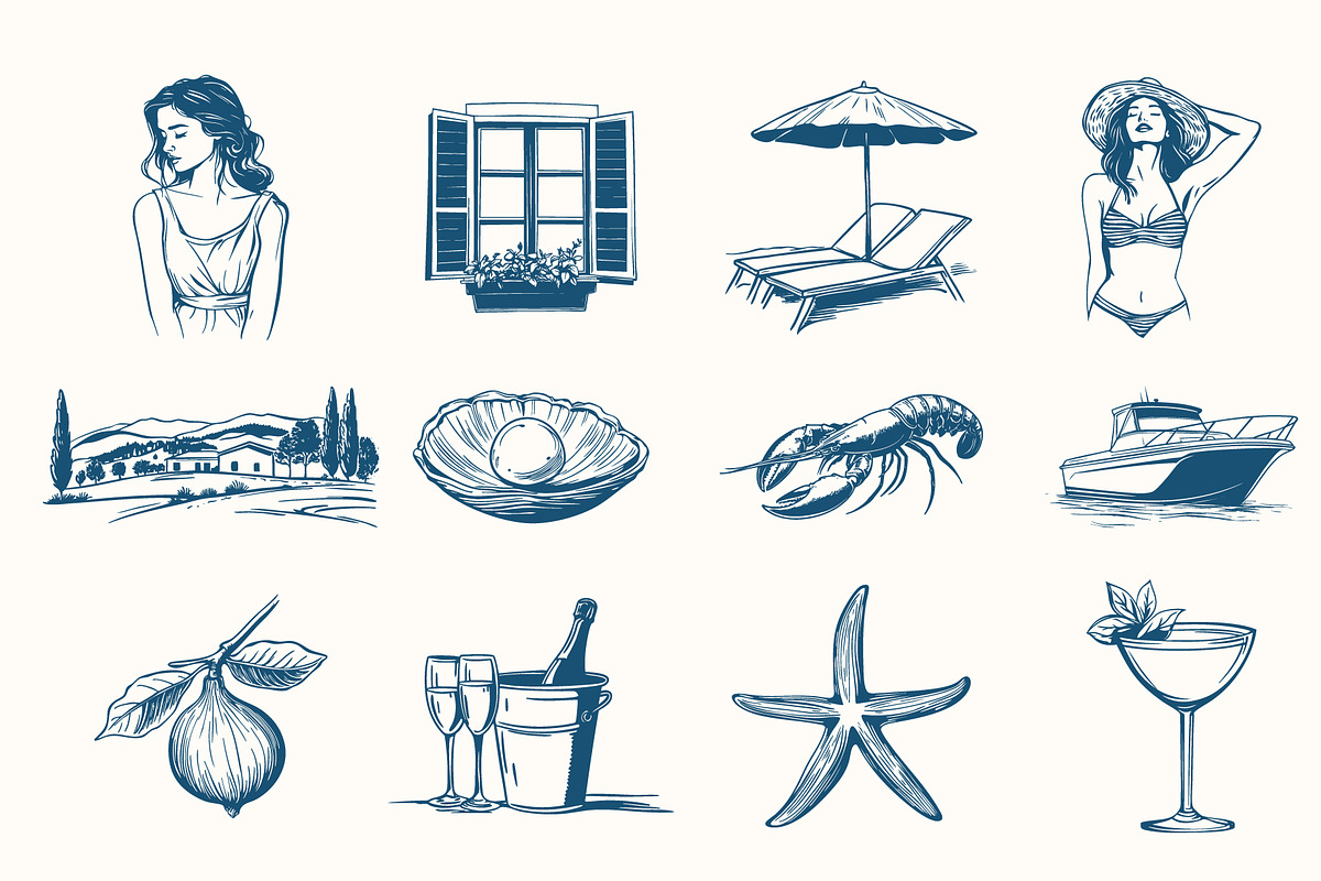 La Dolce Vita Summer Illustrations, an Object Illustration by NatalieArtShop (Photo 7 of 17)