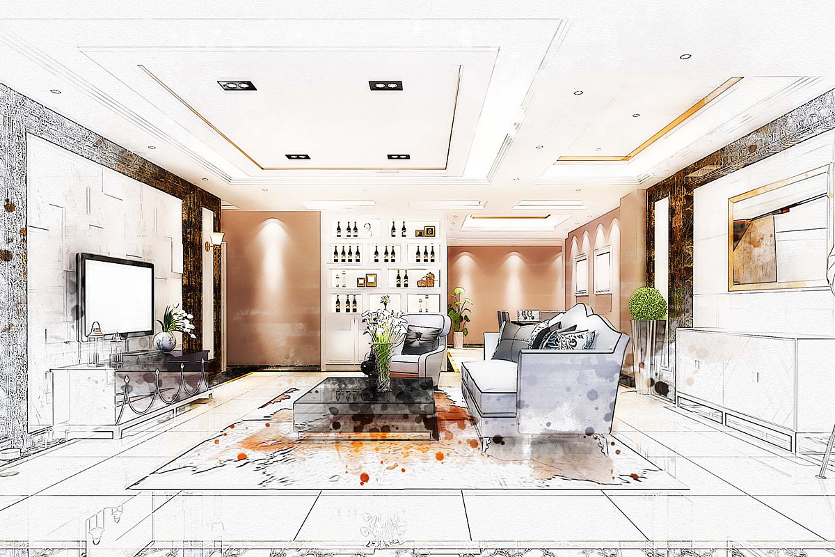 Interior Watercolor Painting, an Action Add-On by MRI STUDIO (Photo 3 of 11)