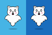 Cute Ghost Cat Floating Cartoon, an Animal Illustration by Artstorystudio (Thumbnail 2 of 3)