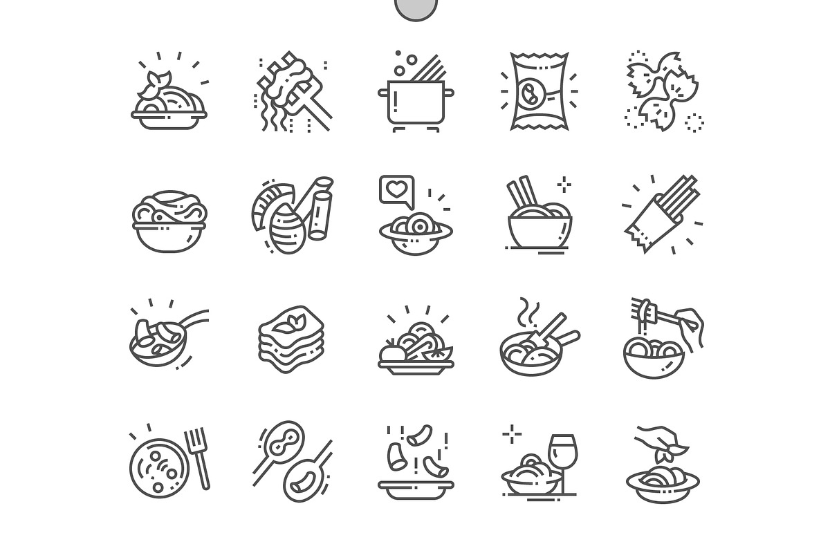 Pasta Line Icons, an Outline Icon by Palau