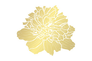 Golden Peony Card Template