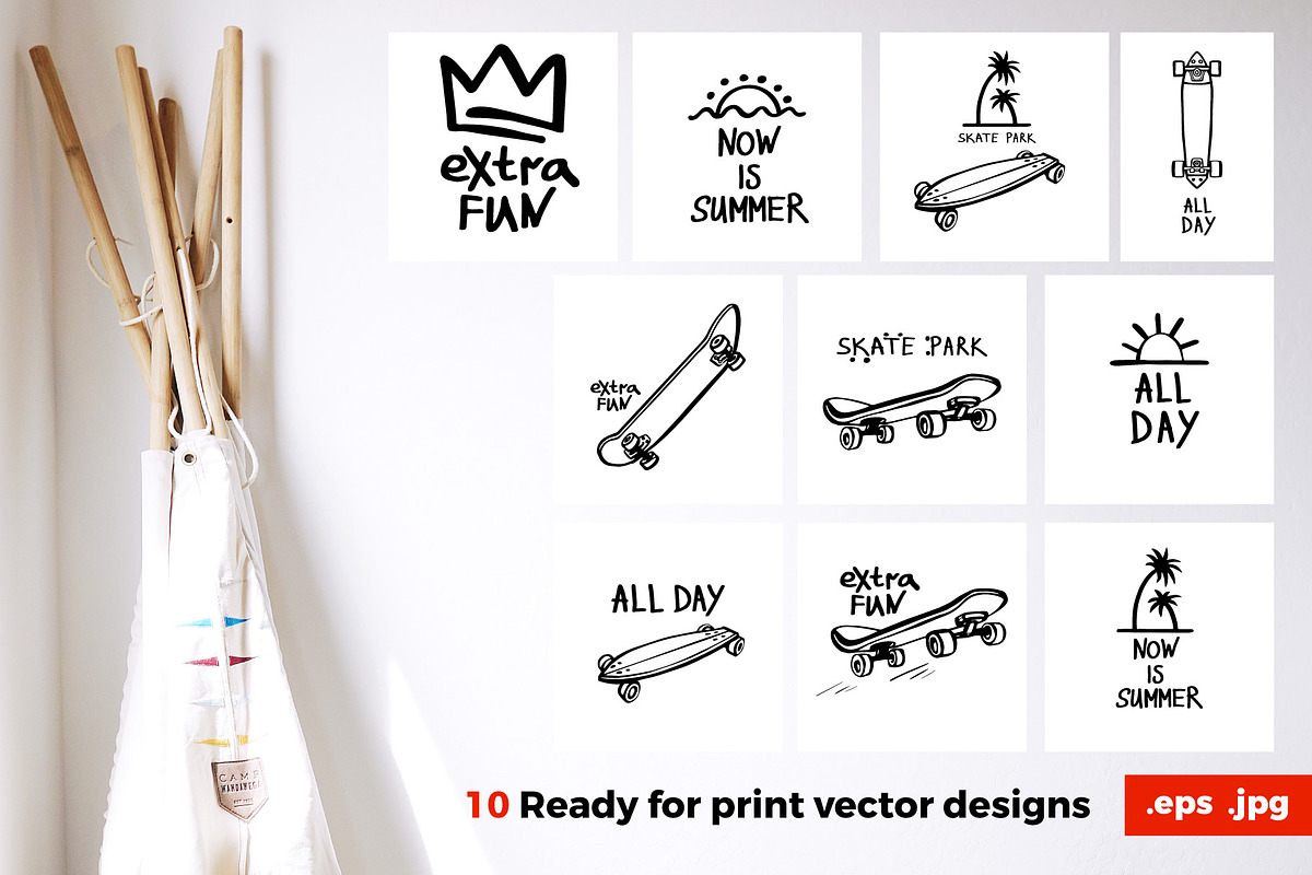 Skateboard Park Sticker & Patterns, a Sport Illustration by Sopelkin (Photo 4 of 9)