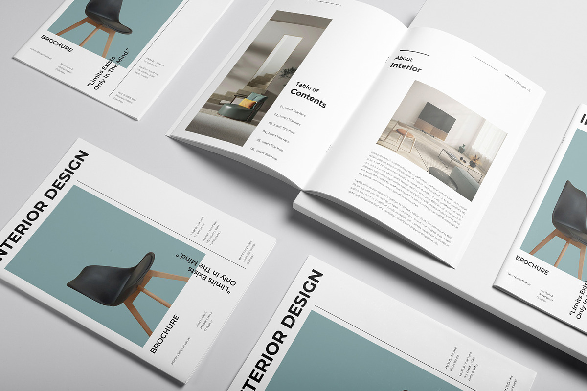 Minimal Interior Design Brochure, a Brochure Template by DesignCrest