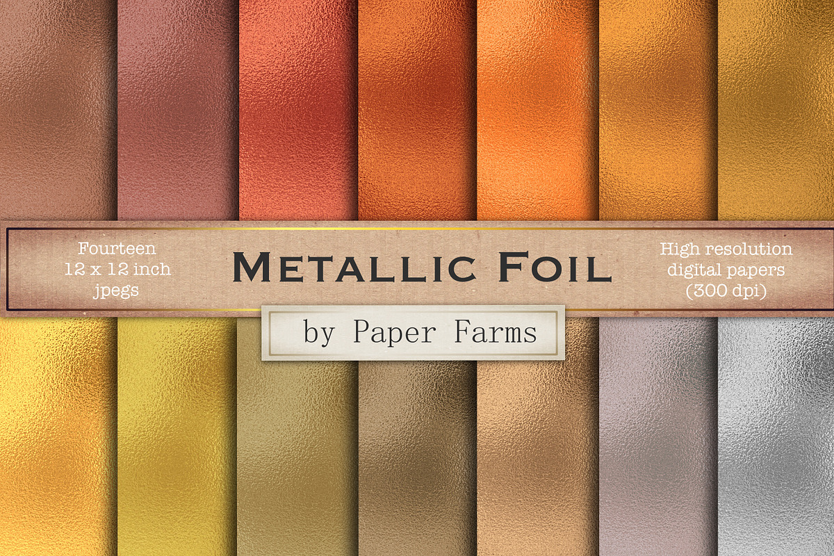 Metallic foil digital paper, a Texture Graphic by Paper Farms (Photo 1 of 2)