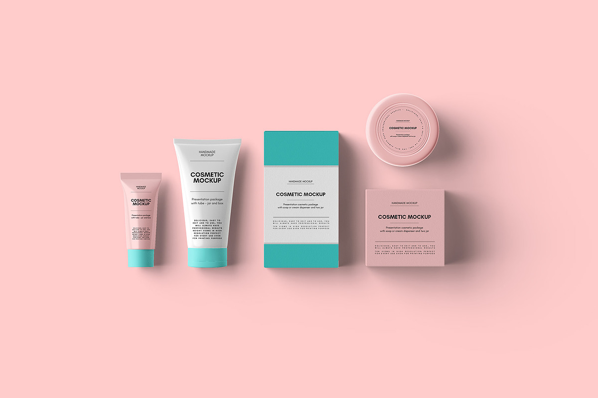Cosmetic Set Mockups v2 - 8 views, a Packaging Mockup by Illusiongraphic (Photo 2 of 14)
