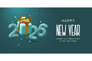 2026 New Year greeting vector, an Object Illustration by Liudmyla Matviiets