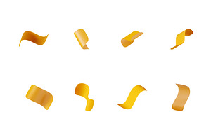 Yellow abstract 3d ribbon element, an Object Illustration by Abscent