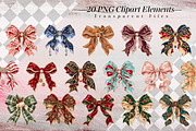 Cute Christmas Bow Clipart Bundle, a Decorative Illustration by Ink Gallery (Thumbnail 2 of 11)