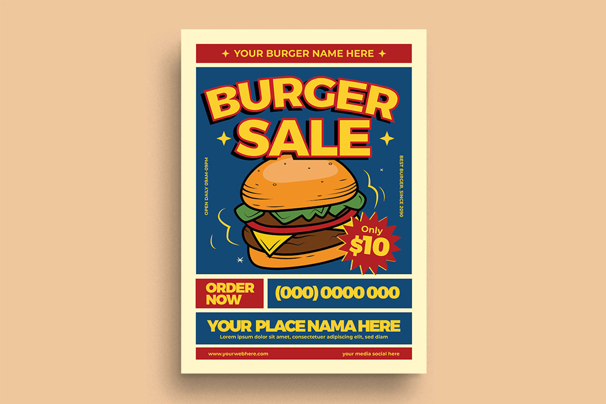 Classic Burger Promotion Flyer, a Flyer Template by megarez (Photo 1 of 2)