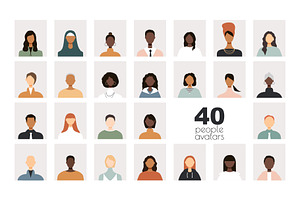 40 people avatars, a Person Illustration by Stafeeva