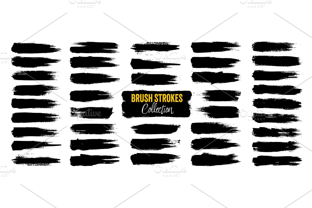 Grunge brush strokes, lines, ink, an Illustration by 32pixels