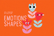 Vector Emotions Shapes - 40+ Pieces, an Object Graphic by line & plane (Thumbnail 4 of 7)