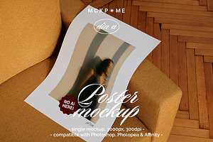 Printed poster interior mockup