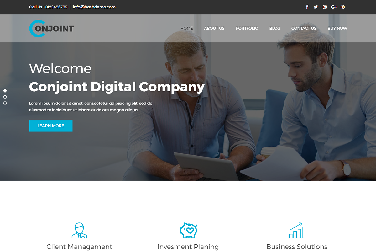 Corporate WordPress Theme - Conjoint, a WordPress Template by HasThemes (Photo 2 of 3)
