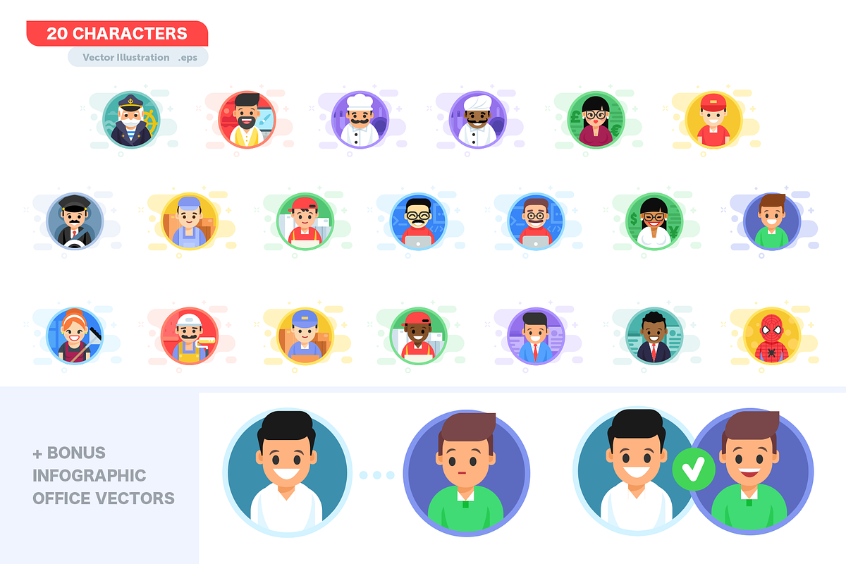 Simple Flat Vector Characters, a Person Illustration by dimpo ⚡️ ART ® (Photo 2 of 4)