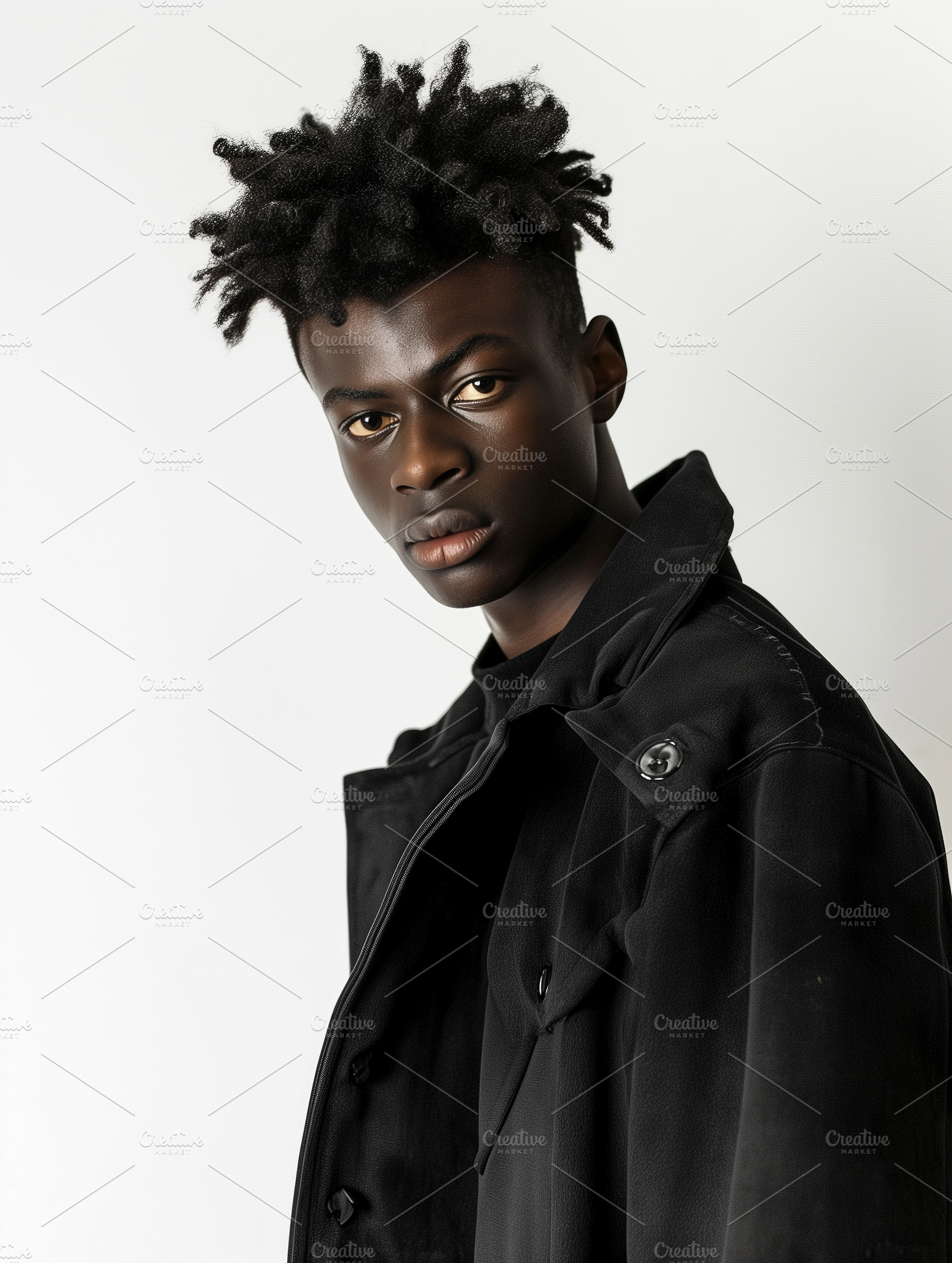Afro man in black jacket, a Person Photo by Hamza067