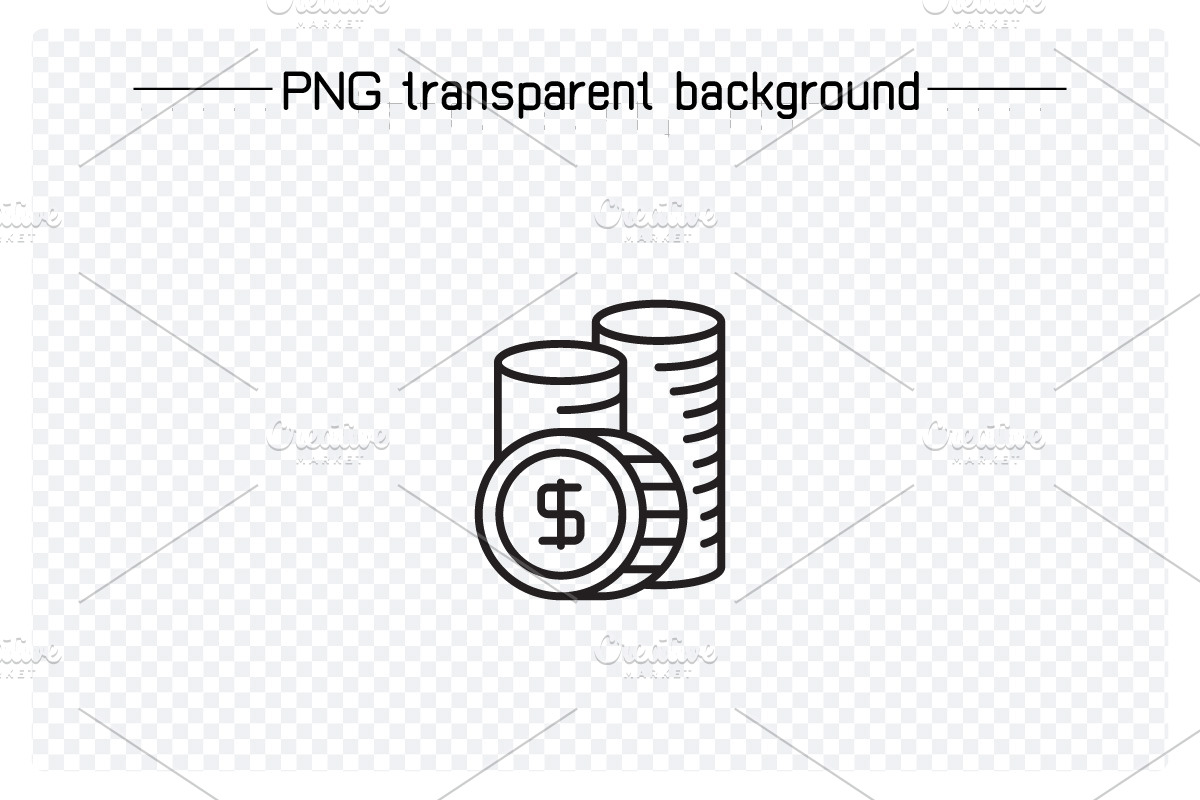 Dollar Money Line Icons Set, an Outline Icon by Designfour (Photo 2 of 7)