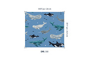 Whale pattern, a Pattern Graphic by 13 RAPPORTS I Lena Nesmi (Thumbnail 6 of 8)
