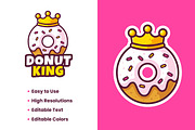 Donut King Logo Design Template, a Branding & Logo Template by Akito Studio (Thumbnail 1 of 2)