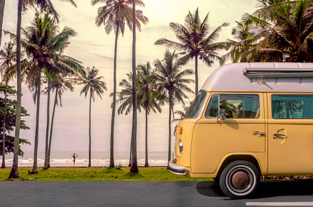 Camper van on the beach