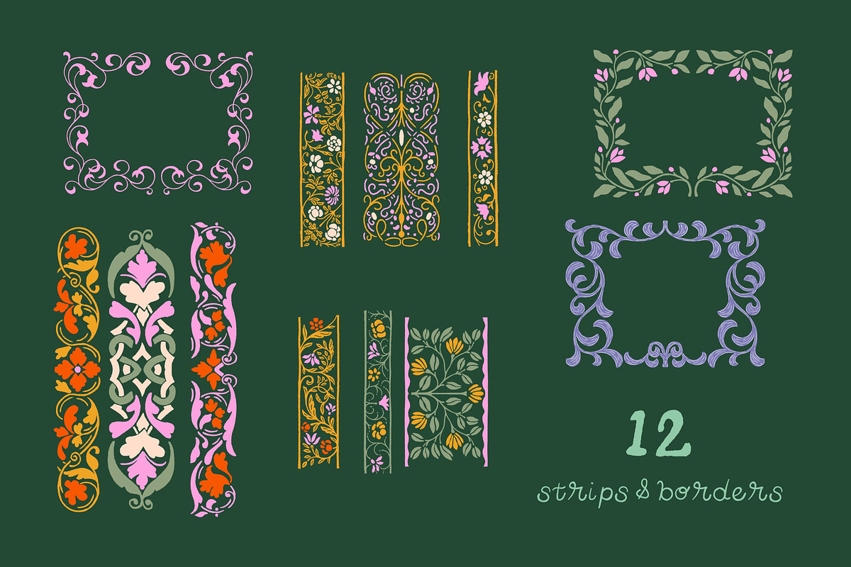 Renaissance Garden Patterns & Fonts, a Pattern Graphic by Liz Kohler Brown (Photo 3 of 16)