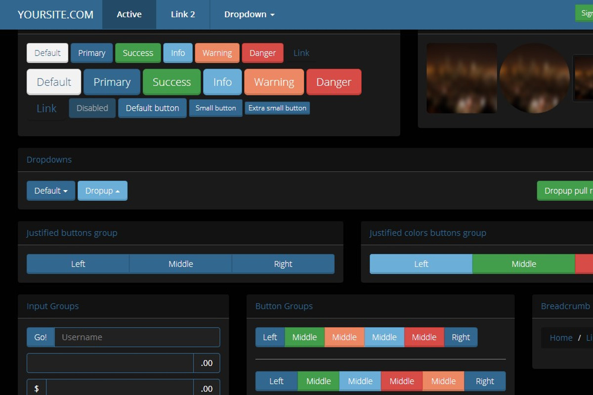 Bootstrap 3.0. theme black&blue skin, a Bootstrap Template by Bootstraptor (Photo 2 of 5)