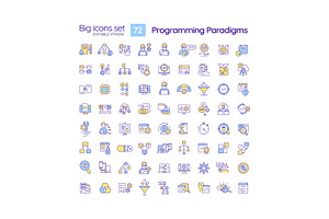 Programming language paradigms icons, an Icon by IMG Visuals