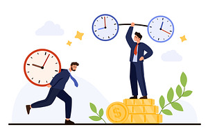 Businessman Time Management Success, a Finance Illustration by Flashvector