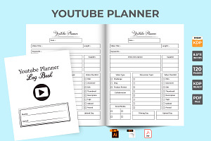 YouTube Planner KDP Interior Vector