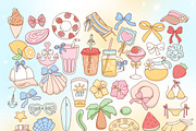 Coquette Coastal Summer Bundle, a Seasonal Illustration by Huxmay (Thumbnail 4 of 7)